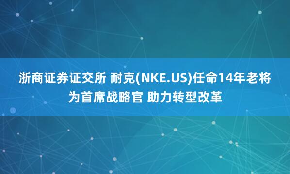 浙商证券证交所 耐克(NKE.US)任命14年老将为首席战略官 助力转型改革