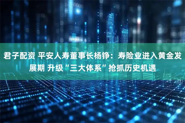 君子配资 平安人寿董事长杨铮：寿险业进入黄金发展期 升级“三大体系”抢抓历史机遇