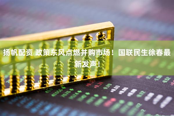 扬帆配资 政策东风点燃并购市场！国联民生徐春最新发声！